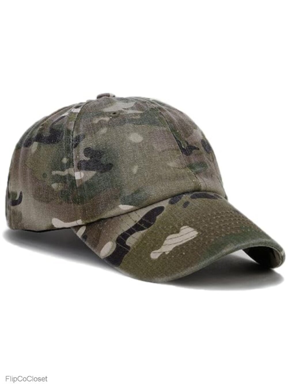 Vintage Washed Cotton Baseball Cap Unisex Adjustable Metal Buckle Sun